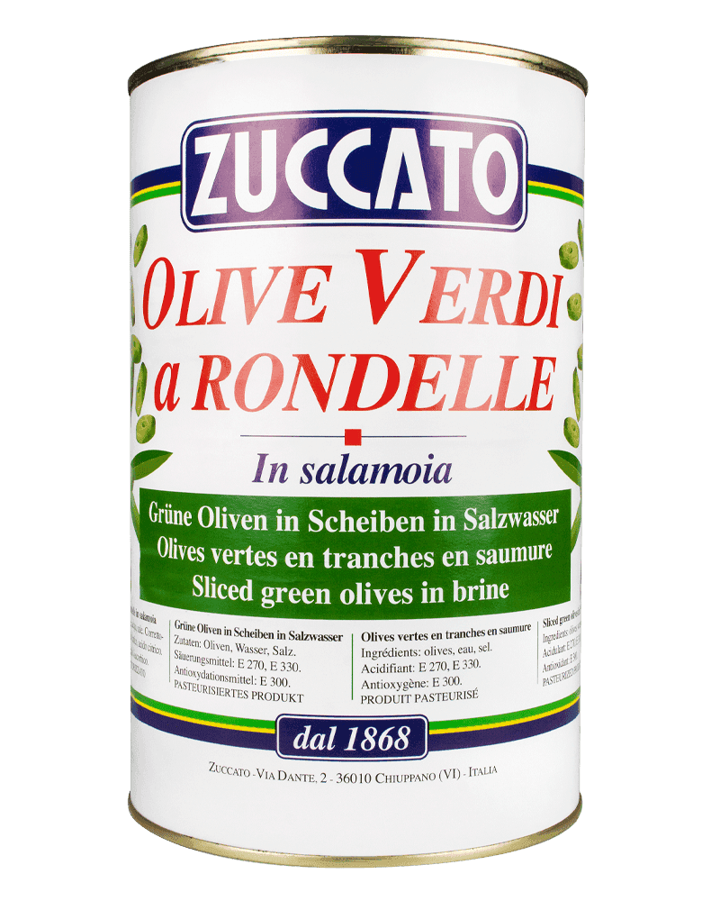 Olive verdi a rondelle 4250ML Zuccato — Lattina 4,25 L