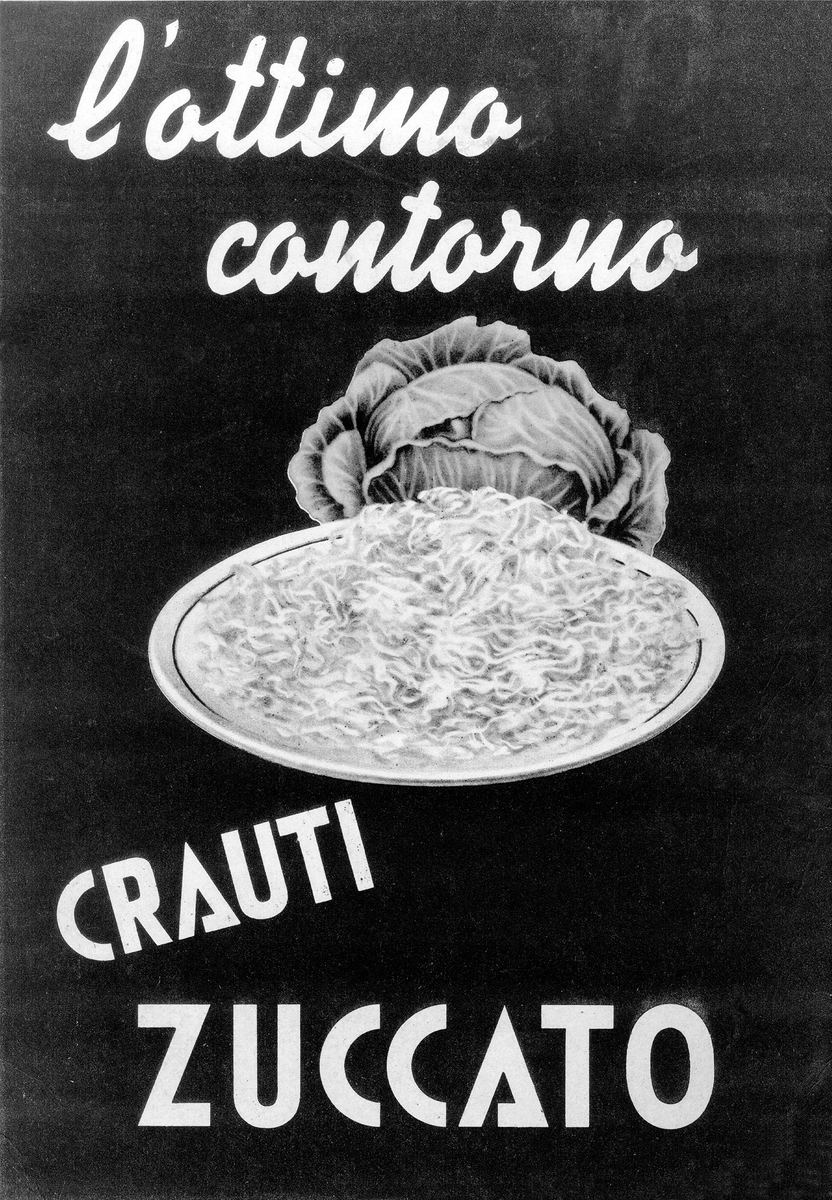 Manifesto d'epoca — L'ottimo contorno, Crauti Zuccato