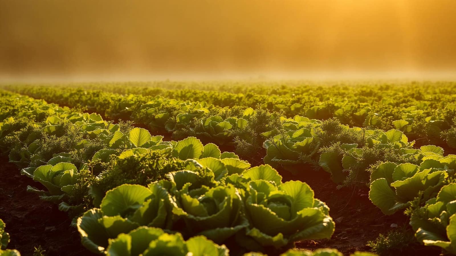 Cabbage fields at sunrise — our supply chain