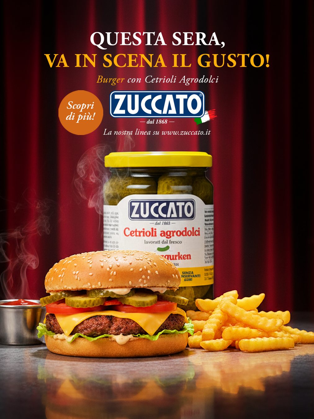Zuccato advertising — Burger with Sweet & Sour Gherkins