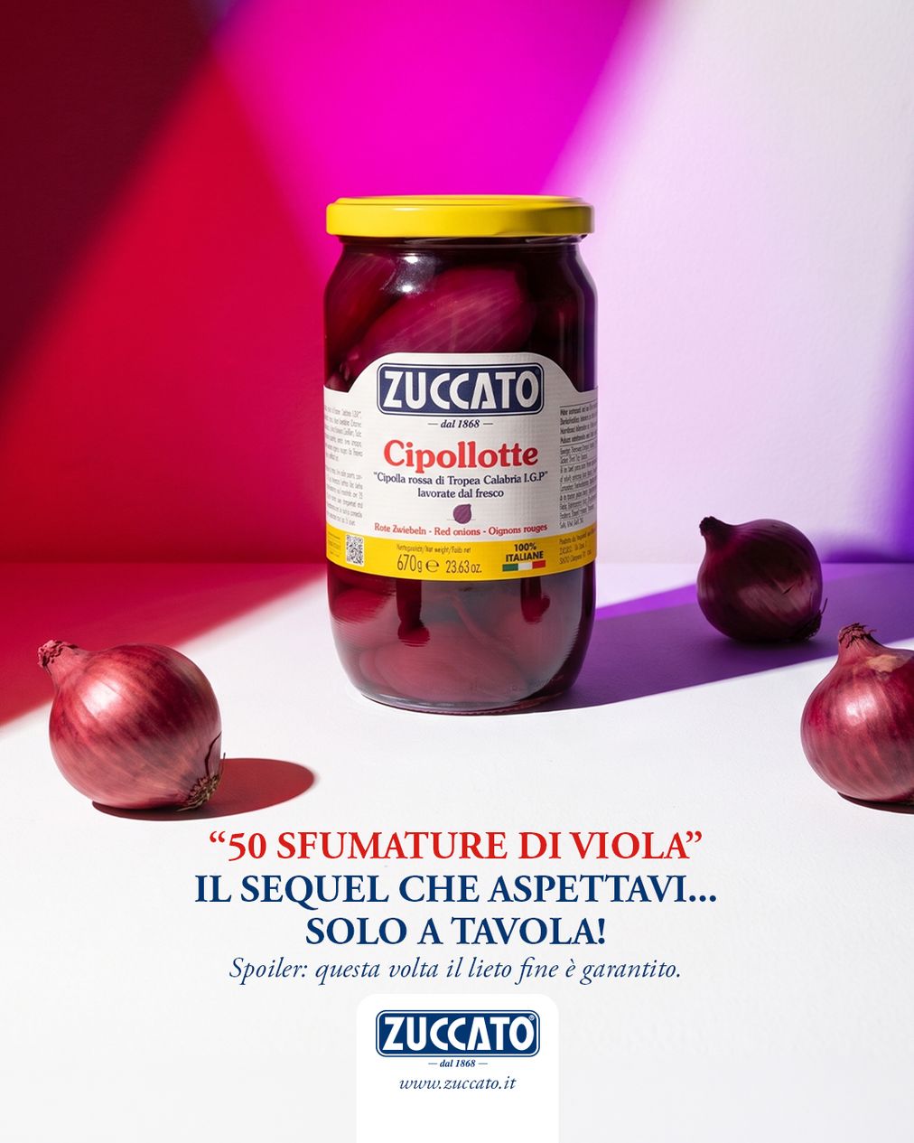 Zuccato advertising — Cipollotte — 50 shades of purple