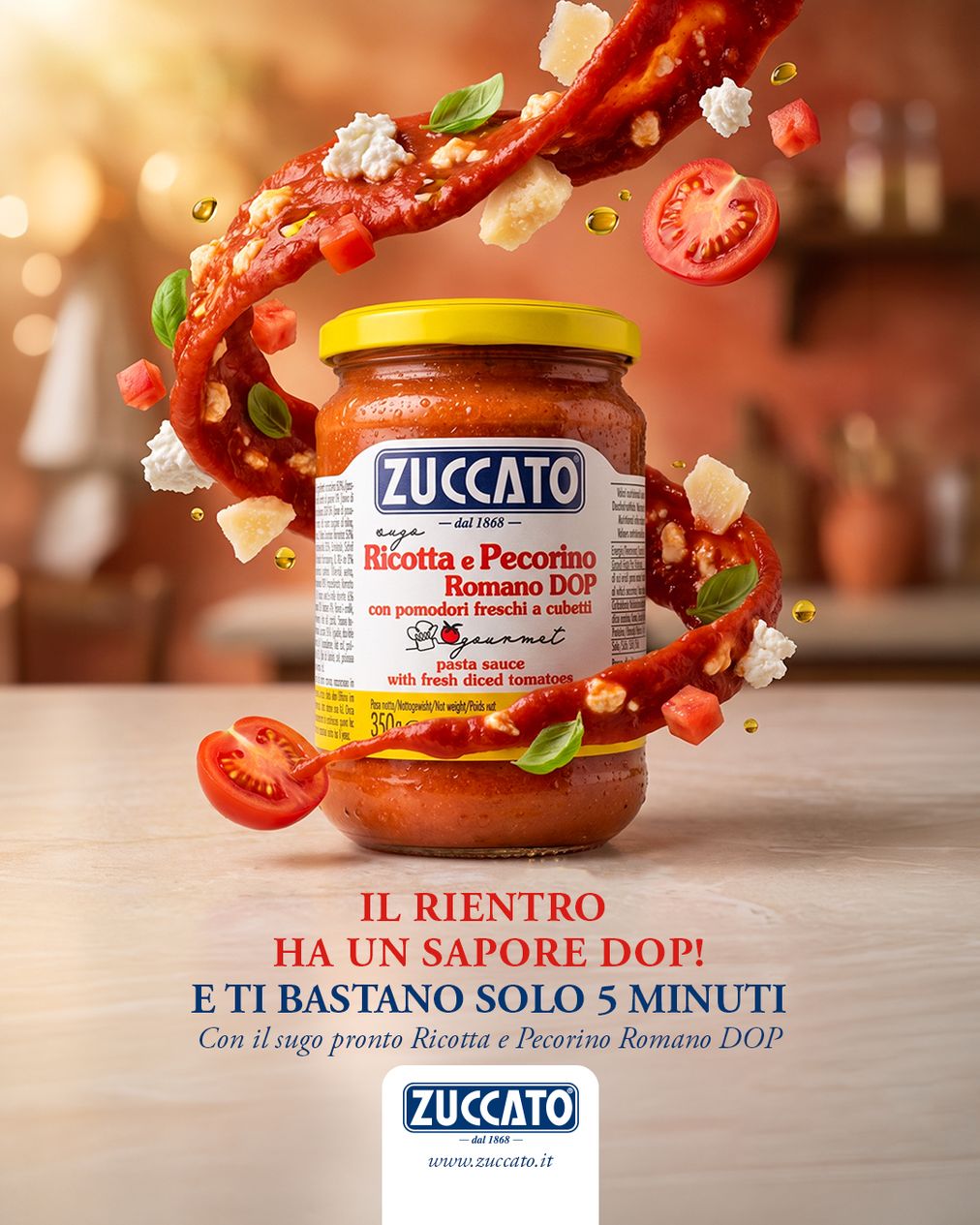 Zuccato advertising — Ricotta & Pecorino Romano PDO Sauce